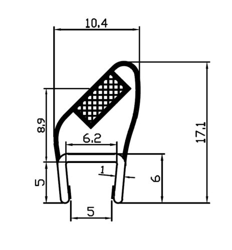 HOPA Magnetický těsnící profil 45°, na sklo 6mm, délka 2 bm BT3020399