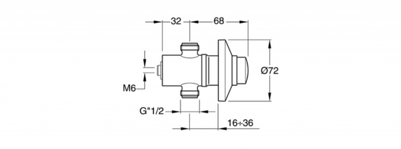 Silfra QUIK samouzavírací podomítkový sprchový ventil, chrom QK15051