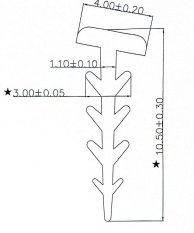 HOPA Boční silikonový těsnící profil "stromeček", délka 2 bm BT3010383