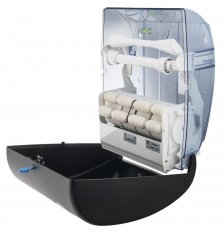 MARPLAST COLORED zásobník na papírové ručníky s automatickým ořezem, 32x40,5x22,4cm, ABS, černá mat A78050NE