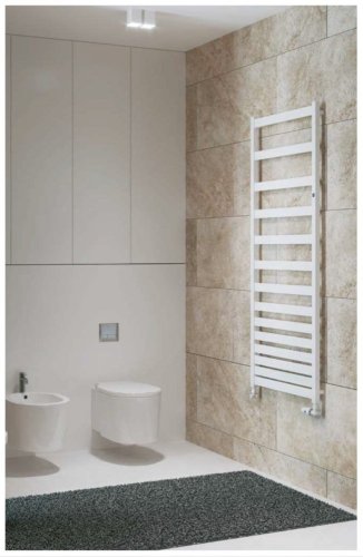 Instalprojekt Koupelnový radiátor BELTI bílá barva Barva radiátoru - Bílá, Rozměr radiátoru - 400 × 1203 mm, výkon 399 W, Typ připojení - Klasické (na rozteč) RADBEL401235