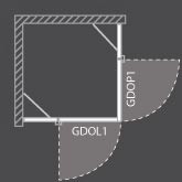 ROLTECHNIK Sprchový kout GDOL1 / GDOP1, transparent, brillant
