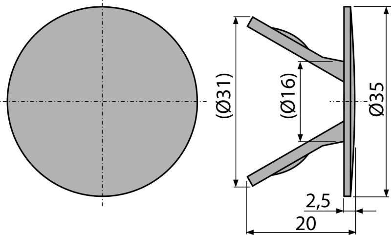 ALCA Záslepka chrom N0020-ND