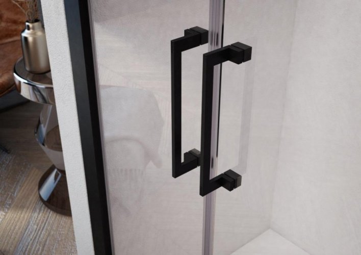 FORTE Sprchové dveře oxi.SLIDE N1FS BARVA rámu - Černá, Rozměr A - 100 cm, Výplň - Acidato bezpečnostní sklo - 6 mm BSLX200292501