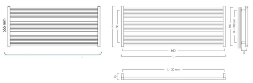 Instalprojekt Koupelnový radiátor STICK LEVEL antracit Barva radiátoru - Antracit, Rozměr radiátoru - 1000 × 555 mm, výkon 554 W, Typ připojení - Středové 50 mm RADSTIL106016SP