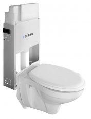 Sapho Závěsné WC Taurus s podomítkovou nádržkou a tlačítkem Geberit, bílá WC-SADA-15