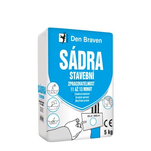 DEN BRAVEN Sádra stavební, 5 kg, bílá, 00419GY