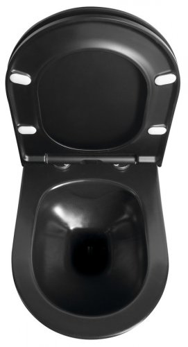 Sapho Závěsné WC AVVA Rimless s podomítkovou nádržkou a tlačítkem Schwab, černá mat 100314-110-SET5
