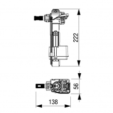 FLUIDMASTER napouštěcí ventil, boční přívod 3/8", mosaz 7.47e-35