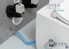 Isvea INFINITY CLEANWASH závěsná WC mísa Rimless, integrovaný ventil a bidet. sprška, 36,5x53cm, bílá 10NFS1001I