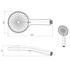Sapho Ruční masážní sprcha, 4 režimy sprchování, průměr 123mm, chrom 1204-10