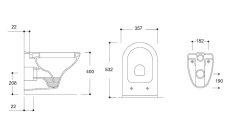 Olsen Spa Závěsné WC COMPACT WC sedátko - Sedátko DUROPLAST - soft close OLKGKO04DAK00+OLKGYM00DRP54