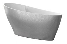 BESCO Volně stojící vana KEYA Glam - stříbrná Rozměr vany - 165 × 70 cm VANSAP16GLAM02