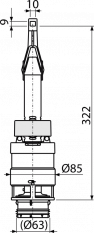 ALCA Vypouštěcí ventil pro snížené předstěnové instalační systémy výšky 850 mm A06-850