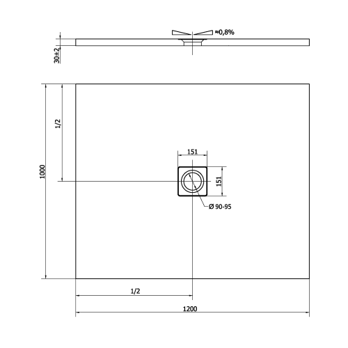 Polysan FLEXIA vanička z litého mramoru s možností úpravy rozměru, 120x100cm 71563