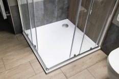 Aqualine TECMI sprchová vanička z litého mramoru, čtverec 80x80x3cm PQ008