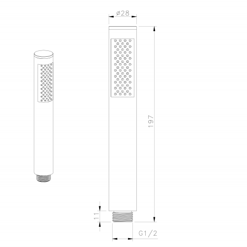 Sapho Ruční sprcha, 185mm, zlato mat DO219