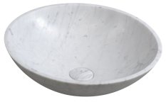 Sapho BLOK kamenné umyvadlo na desku Ø 42 cm, bílá carrara mat 2401-42