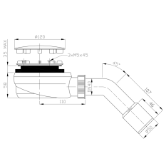 Bruckner Vaničkový sifon nízký, průměr otvor 90mm, DN40/50, krytka nerez lesk 162.940.3