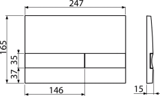 ALCA Ovládací tlačítko pro WC moduly, chrom-mat M1722