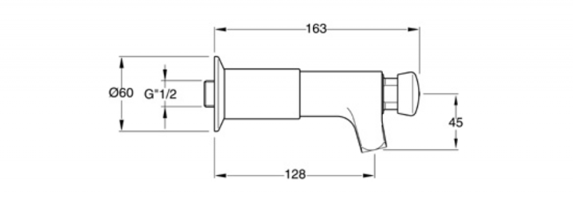 Silfra QUIK samouzavírací prodloužený nástěnný ventil pro umyvadlo, chrom QK24051