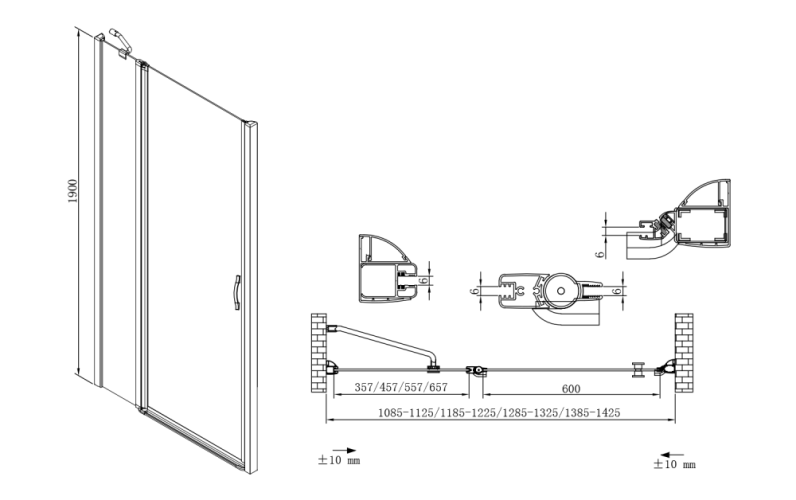 Gelco ONE sprchové dveře do niky 1200 mm, čiré sklo GO4412D
