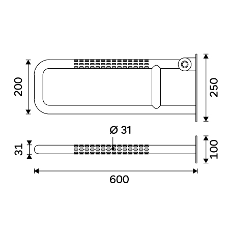 Nimco Sklopné podpěrné madlo 600 mm BMS 9060-10