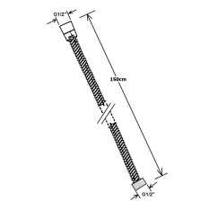 Sapho POWERFLEX kovová sprchová hadice, 150cm, černá mat FLEX156