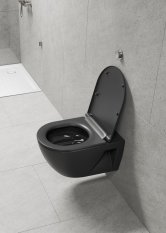 GSI PURA ECO závěsná WC mísa, Swirlflush, 36x55cm, černá dual-mat 880726