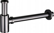 Olsen Spa Umyvadlový kovový sifon bez click/clack zátky, univerzální, kulatý, grafitová BAMAX267698
