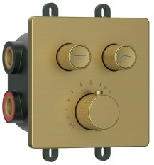 Sapho SMART SELECT podomítková sprchová termostatická baterie, box, 2 výstupy, zlato mat RP042GB
