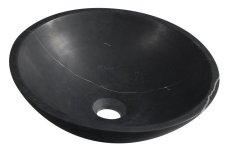 Sapho BLOK kamenné umyvadlo na desku Ø 40 cm, matný černý Marquin 2401-35