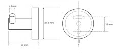 HOPA Věšáček dvojitý, 55×55×50 mm Barva - 22 - zlatá broušená mat KDBE160106032