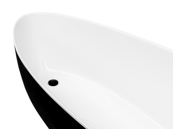 BESCO Volně stojící vana GOYA černá/bílá Rozměr vany - 160 × 70 cm VANSAL16BW