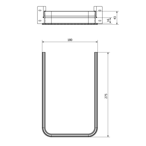 Sapho Výřez na sifon pro desku 16mm, 175x45x270mm, plast, bílá 1830A