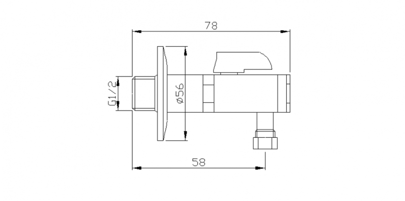 Sapho Rohový ventil s matkou, 1/2"x 3/8", nikl 2020NK