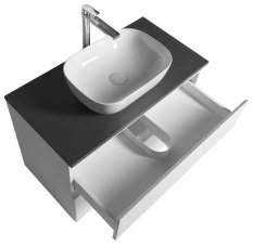Aqualine ALTAIR skříňka s deskou 87,5 cm, bílá/antracit břidlice AI290-03