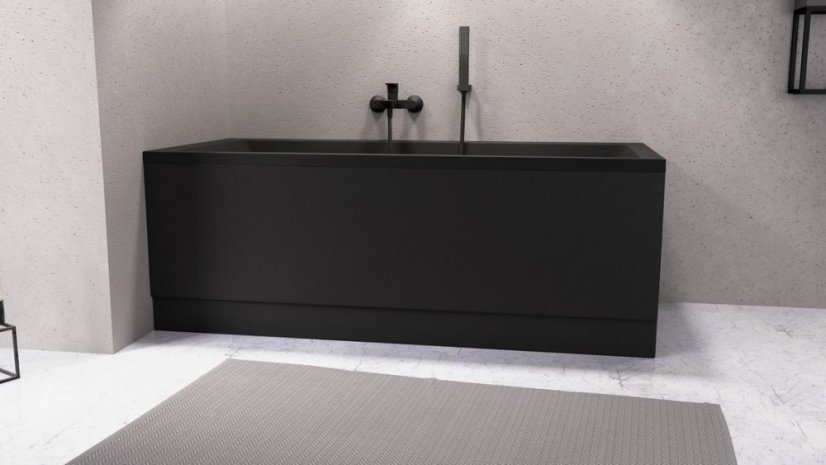 Polysan PLAIN panel čelní 150x59cm, černá mat, levý 72597.21