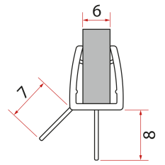 Gelco Spodní těsnění na dveře, sklo 6mm, 1000mm NDGN04