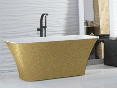 BESCO Volně stojící vana ASSOS S-LINE Glam - zlatá Rozměr vany - 160 × 70 cm VANASSL16GLAM01