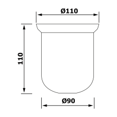 Sapho Miska na WC štětku pro X-ROUND/Trend-i/X-STEEL, XS301 mléčné sklo NDX310