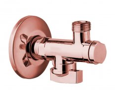 Sapho Rohový ventil s matkou, 1/2"x 3/8", růžové zlato 2020RZL