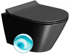 GSI KUBE X závěsná WC mísa, Swirlflush, 36x50cm, černá dual-mat 941626