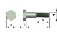 Šroub M16x80mm, 6-hranná hlava, částečný závit, DIN931, ocel/černá, 144013000000000029