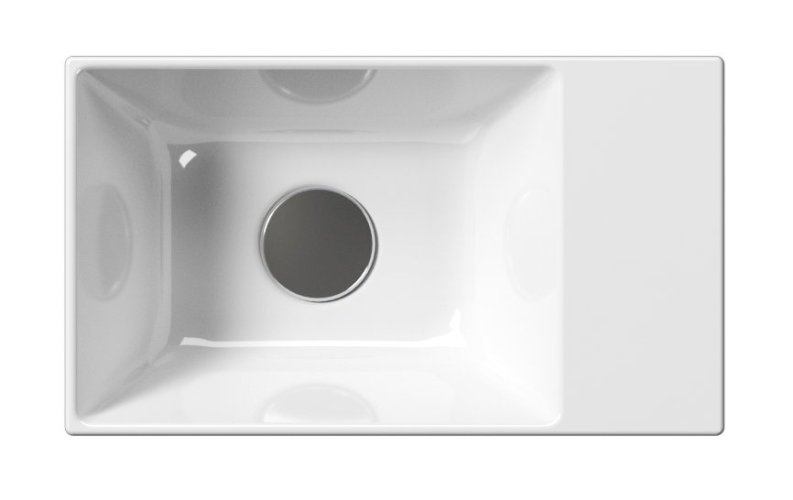 GSI KUBE X keramické umývátko 40x23cm, bez otvoru, pravé/levé, bílá ExtraGlaze 9484011