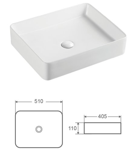HOPA Keramické umyvadlo na desku TRANI 51×40,5×11 cm OLKLT2178
