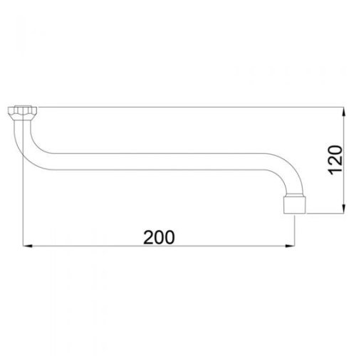 Rubineta Výtokové ramínko SPOUT S Výtokové ramínko - 18 × 200 mm OLBA633006