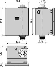 ALCA Automatický splachovač WC, kov, 12 V (napájení ze sítě) ASP3-K