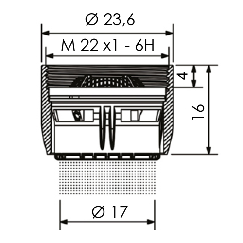 Sapho Perlátor vnitřní závit M22x1, chrom 3072.6