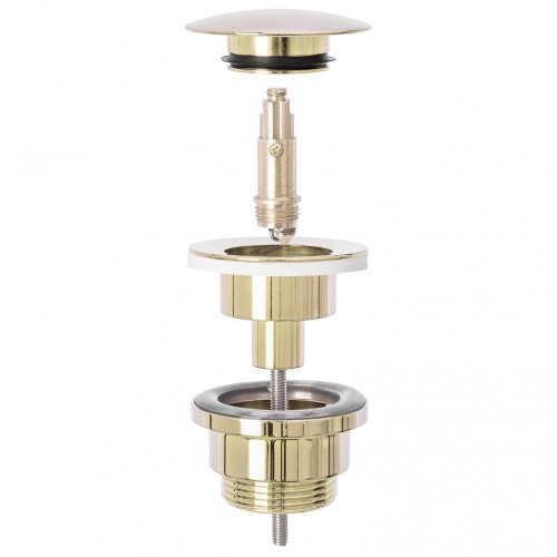 Olsen Spa Umyvadlový kovový sifon s click/clack zátkou, univerzální, zlatá světlá BAHA5692